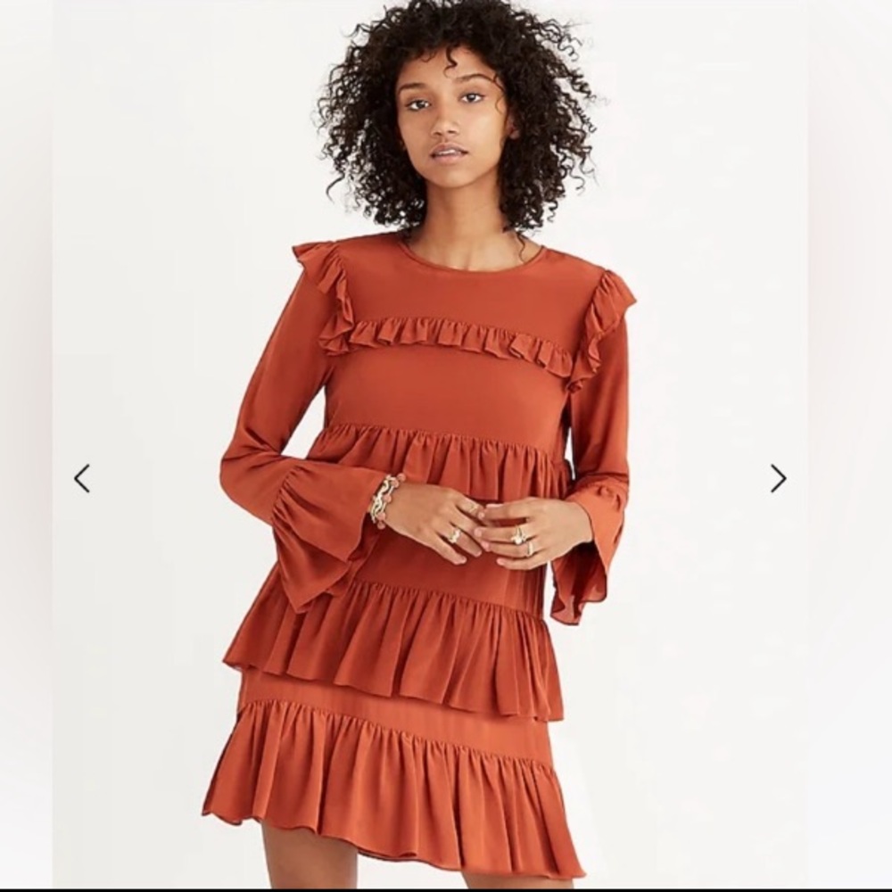 Madewell Silk Waterlilly Ruffle Dress
